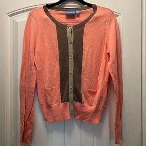 Simply Vera Vera Wang Women's Button‎ Down Cardigan Sweater Size M Orange Brown